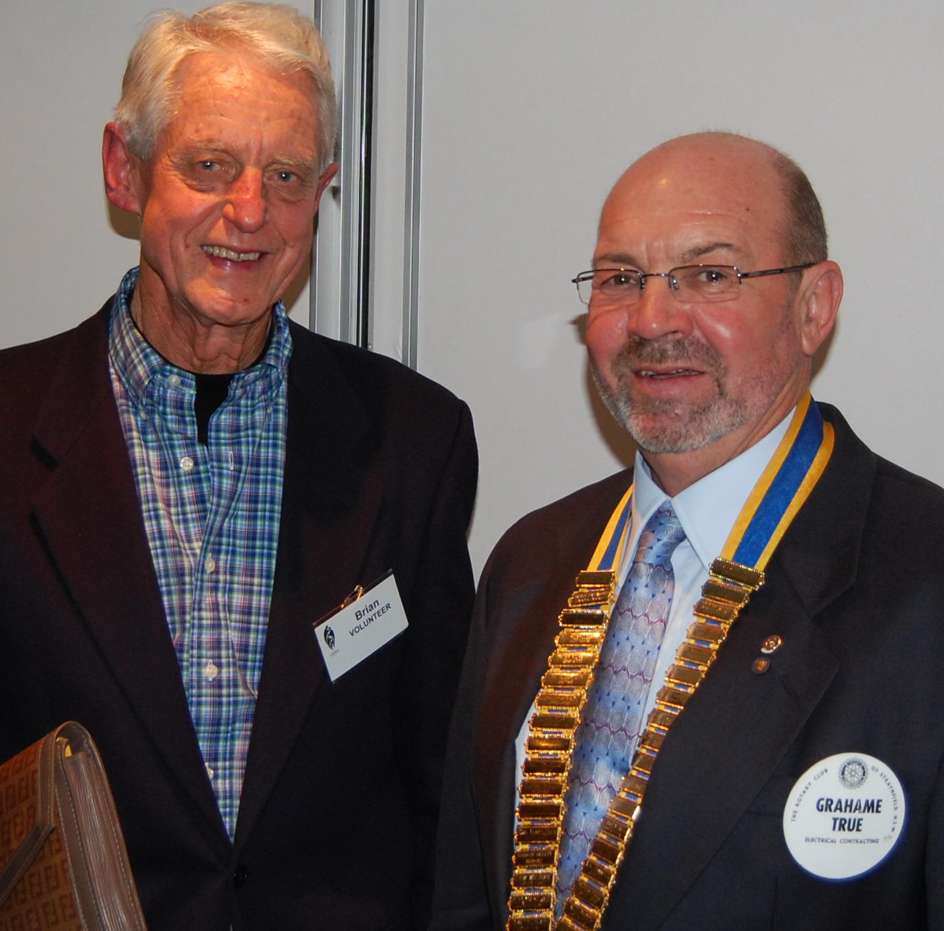 President Grahame True and guest speaker Brian Odgers